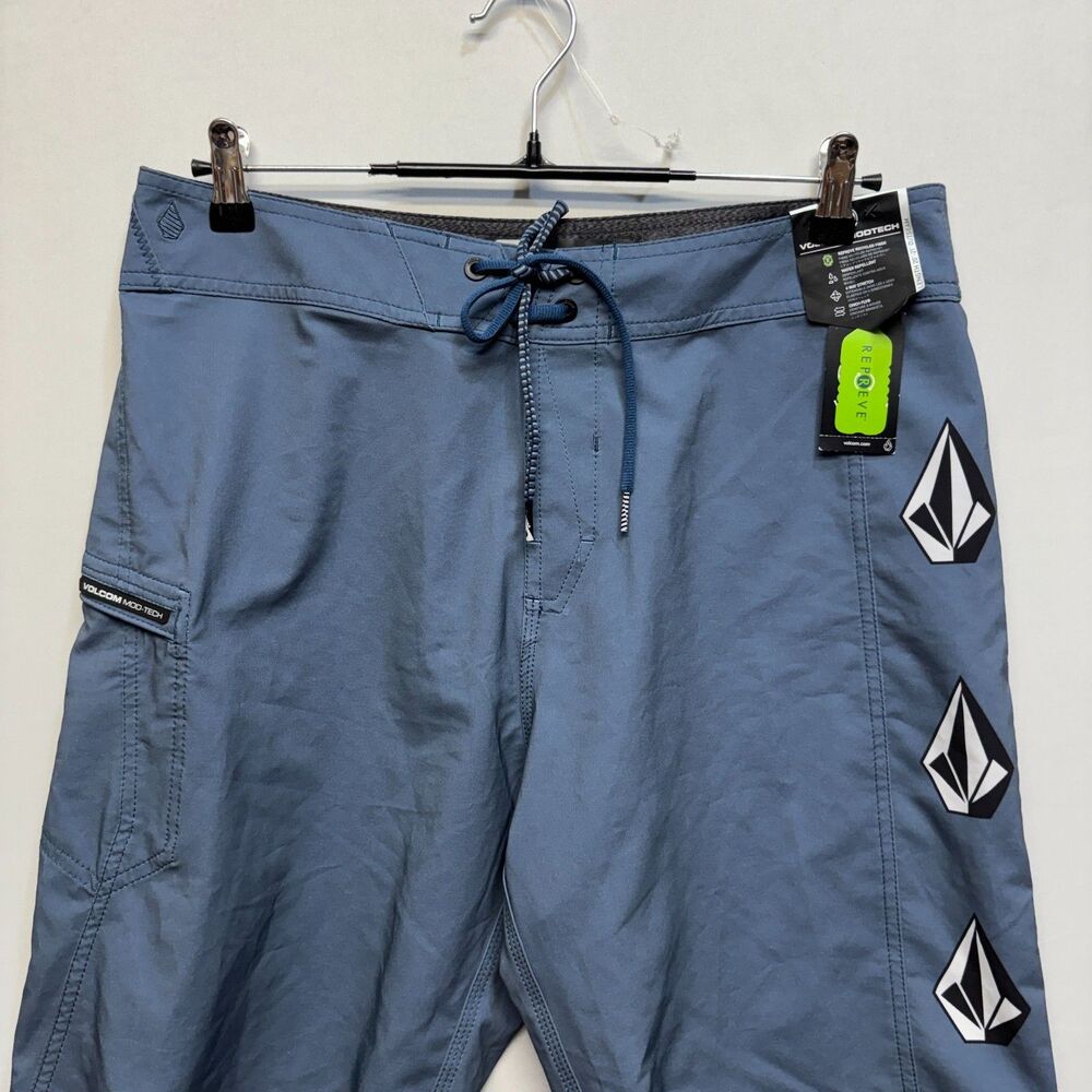 NWT Volcom Mod Tech Men Swim Shorts Trunks Size 32 Blue D114 -10 - Picture 15 of 16